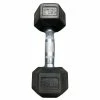 Chris Sports Hex Dumbbells With Rubber Ends (5lb, 10lb, 15lb, 20lb) Weight Training