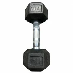 Chris Sports Hex Dumbbells With Rubber Ends (5lb, 10lb, 15lb, 20lb) Weight Training