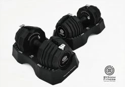 BYZoom Fitness 55lb Adjustable Dumbbell (Pair) With Dumbbell Stand