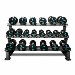 Element Fitness 5lb-50lb Dumbbell Set With Three-Tier Rack