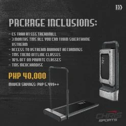 The Movement Studio X Chris Sports - Trax R1 Super Space Saver Treadmill + TMS Workouts And Classes Cardio Machines/Equipment