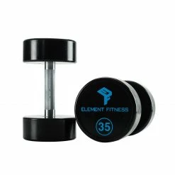 Element Fitness 5lb-50lb Dumbbell Set With Three-Tier Rack