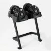 BYZoom Fitness 55lb Adjustable Dumbbell (Pair) With Dumbbell Stand