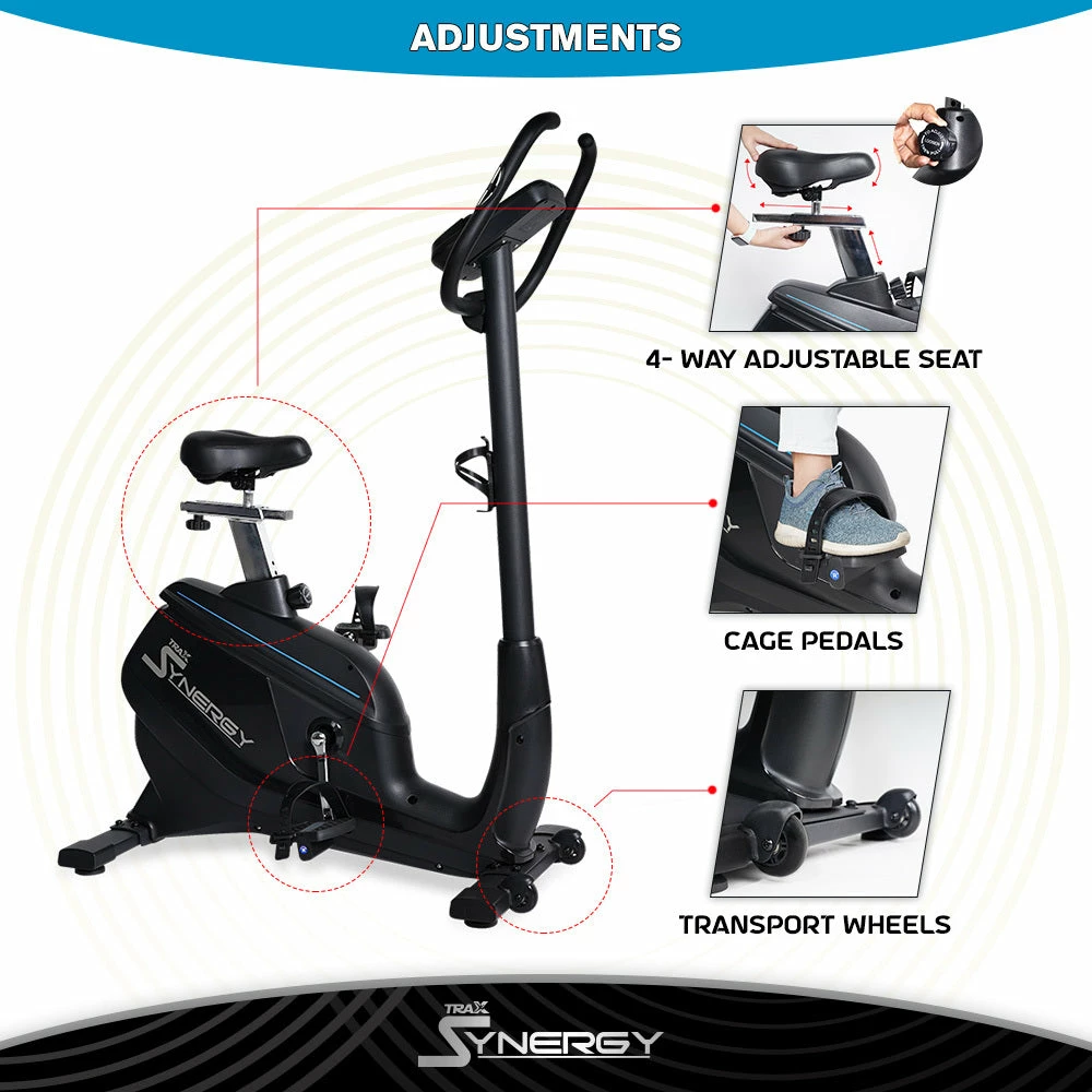 Stationary Bikes Trax Synergy Upright Bike 8 Stationary Bikes Trax Synergy Upright Bike