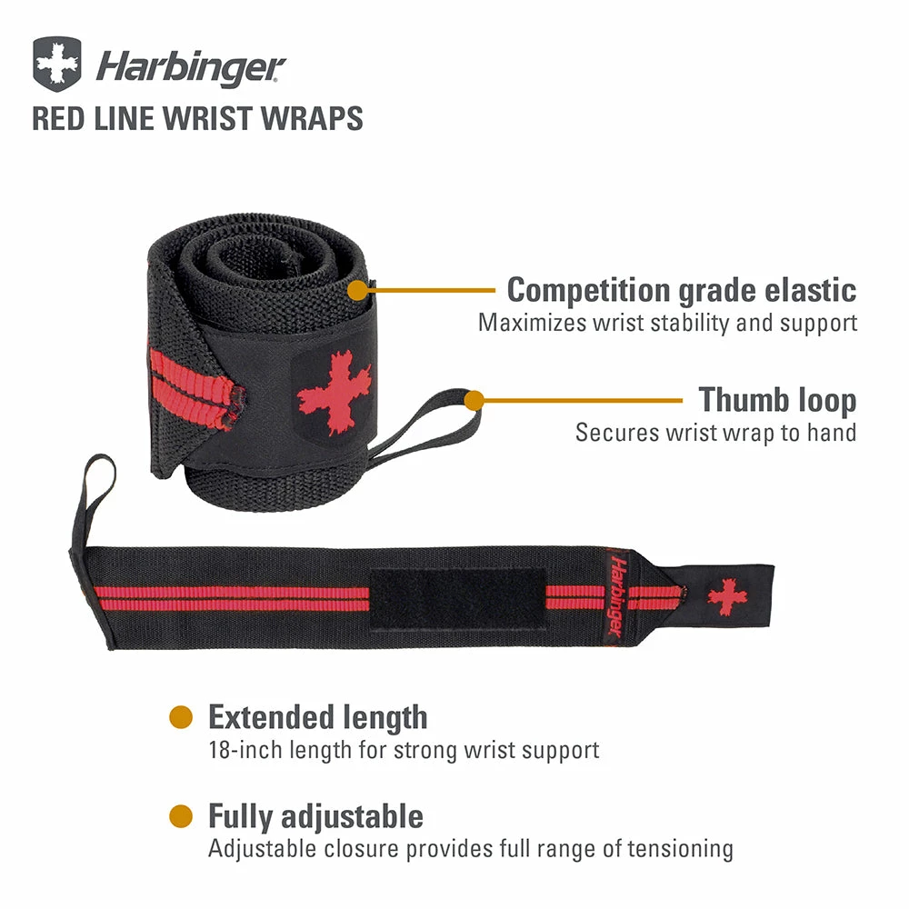 Harbinger Red Line Wrist Wraps 4 Harbinger Red Line Wrist Wraps