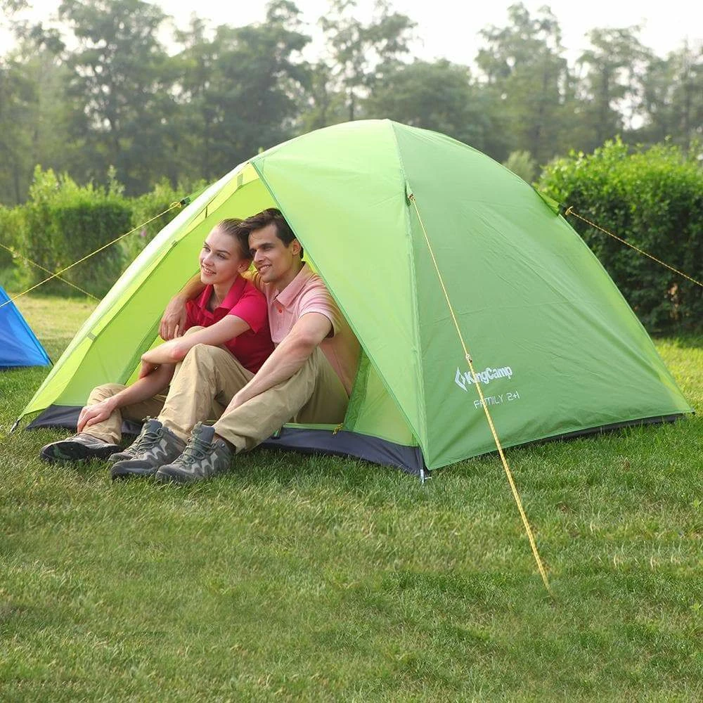 Outdoor/Camping KingCamp Family 2+1 Camping Tent (Green)