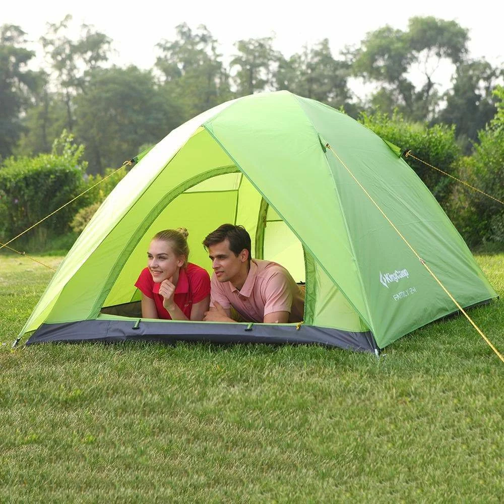 Outdoor/Camping KingCamp Family 2+1 Camping Tent (Green)