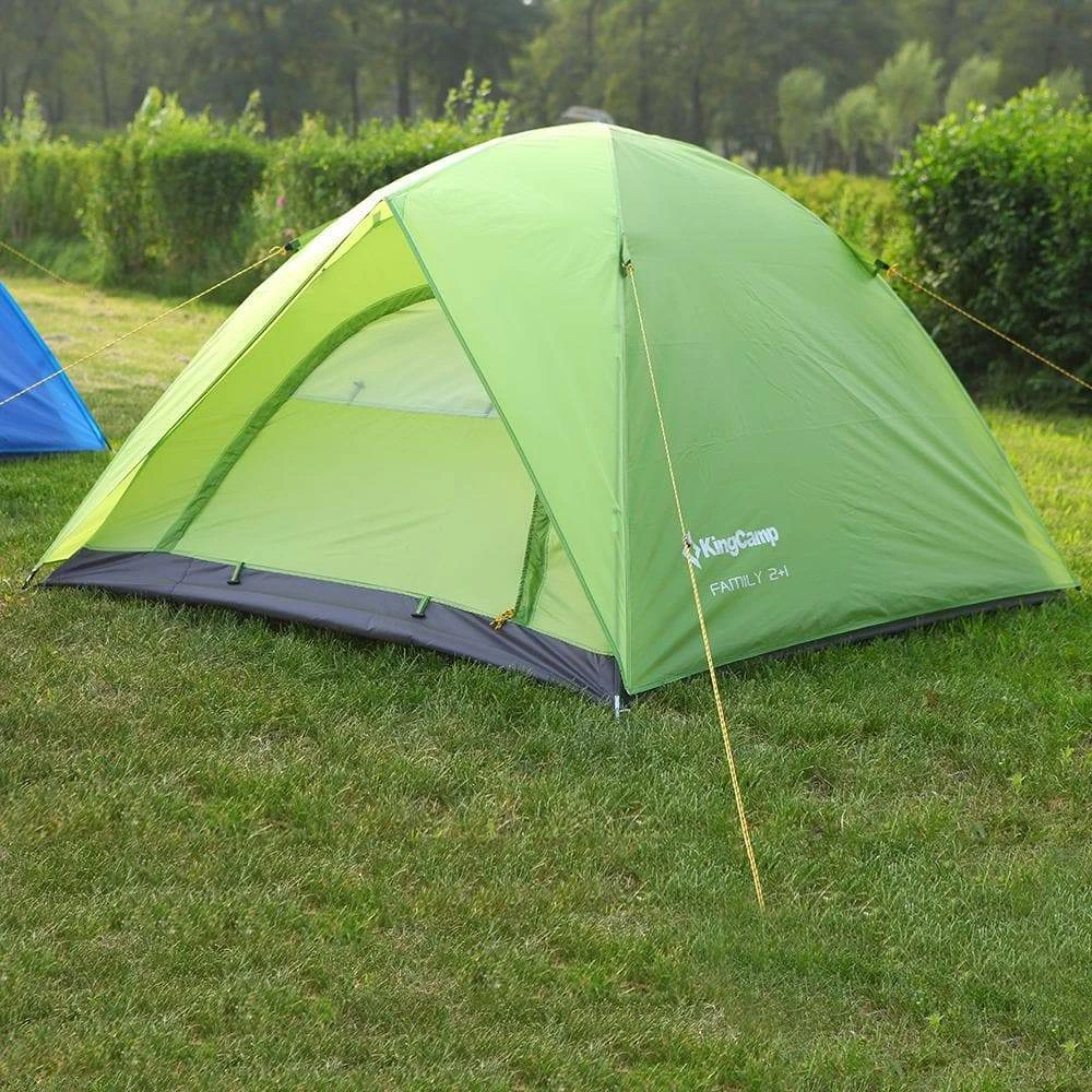 Outdoor/Camping KingCamp Family 2+1 Camping Tent (Green)