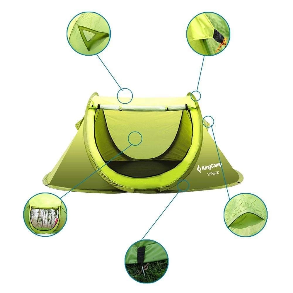 KingCamp Venice Pop-Up Lightweight Tent Camping Tent (Green) Outdoor/Camping