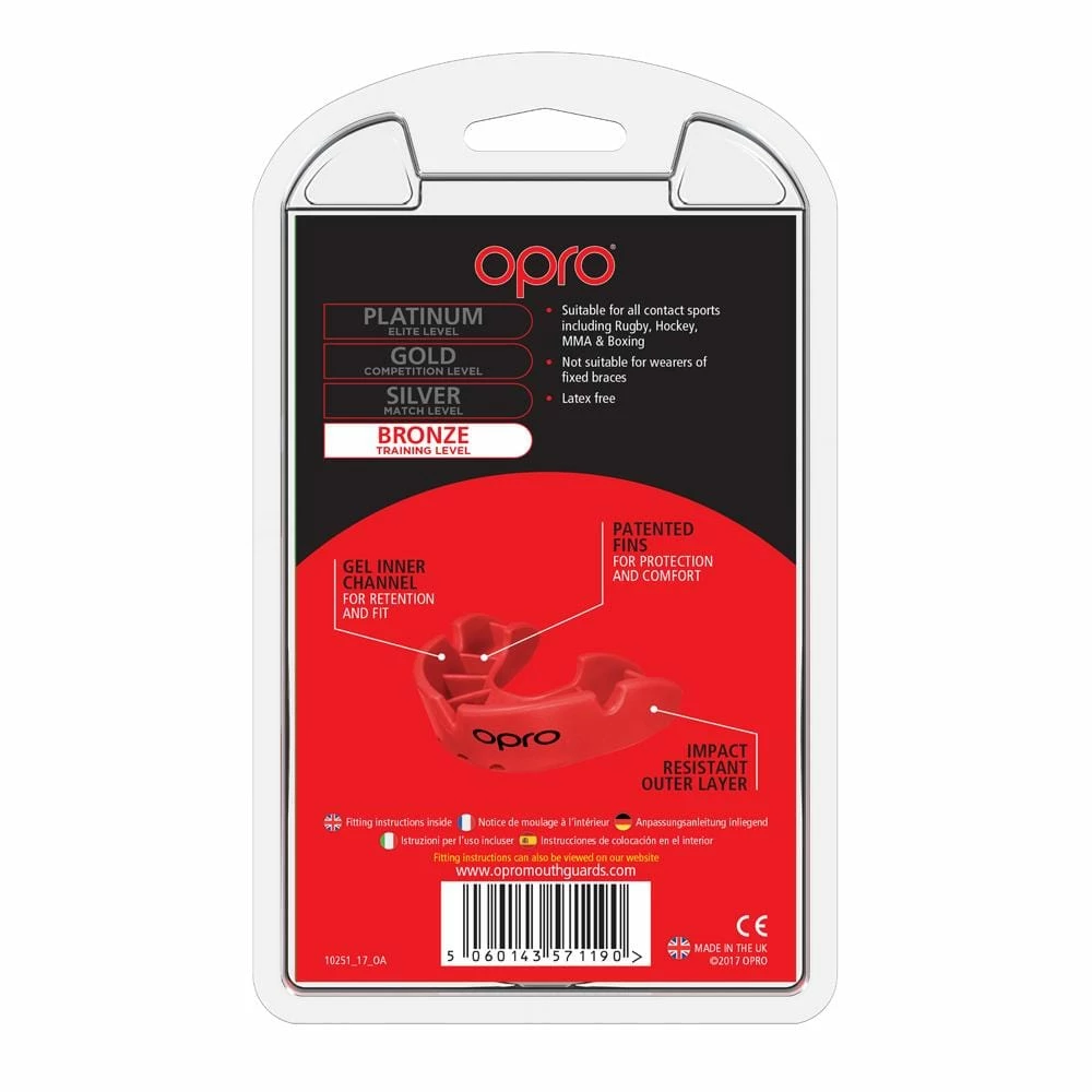 Opro Mouthguard Self-fit Gen 4 Bronze - Red 4 Opro Mouthguard Self-fit Gen 4 Bronze - Red