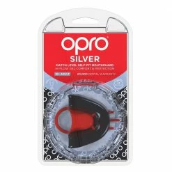 Opro Mouthguard Self-fit Gen 4 Silver - Black/Red Boxing