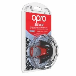 Opro Mouthguard Self-fit Gen 4 Silver - Black/Red Boxing