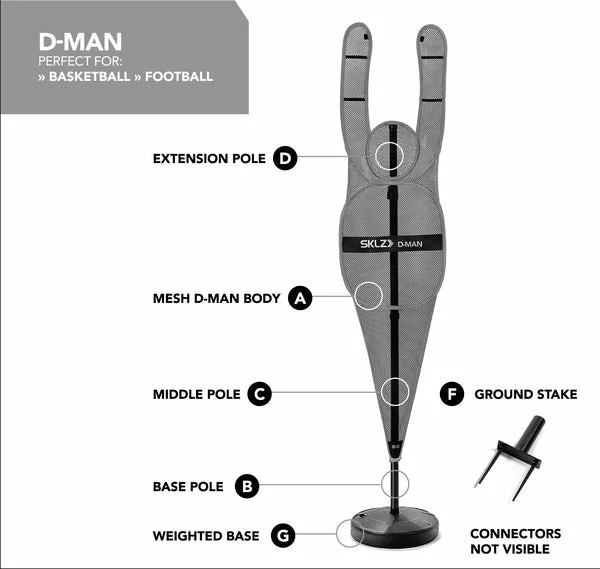 SKLZ D-Man Basketball Training - Defensive Mannequin (Orange, Blue, Red) Sports 6 SKLZ D-Man Basketball Training - Defensive Mannequin (Orange, Blue, Red) Sports