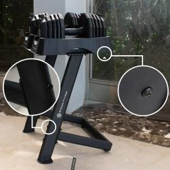 BYZoom Fitness 55lb Adjustable Dumbbell (Pair) With Dumbbell Stand