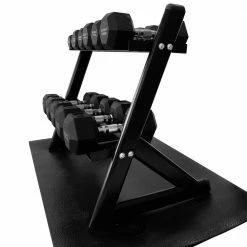 Element Fitness Hex Dumbbells Set With PVC Mat 210lb