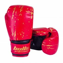 Bulls Professional Action Boxing Gloves - Red/Black Sports